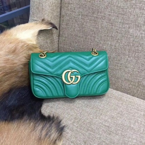 Gucci Now GG Marmont Matelasse Bolsa de hombro 443496 Verde