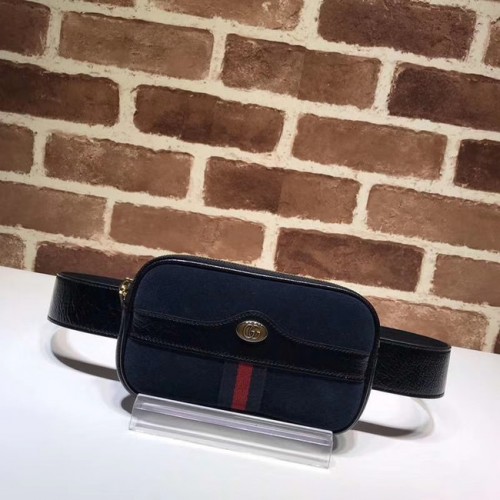 Gucci Riñonera de cuero nobuk 519308 Royal Blue&black