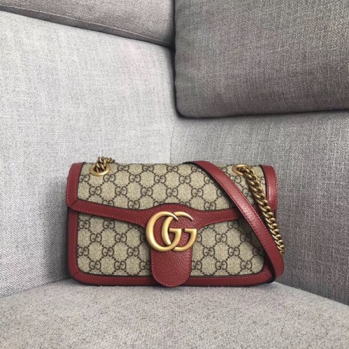 Gucci Ophidia GG Supreme pequeño bolso de hombro 443497 rojo