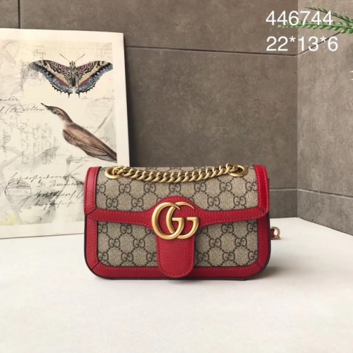 Gucci Ophidia GG Supreme pequeño bolso de hombro 446744 rojo