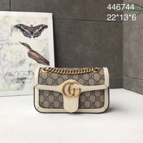 Gucci Ophidia GG Supreme bolso de hombro pequeño 446744 blanco