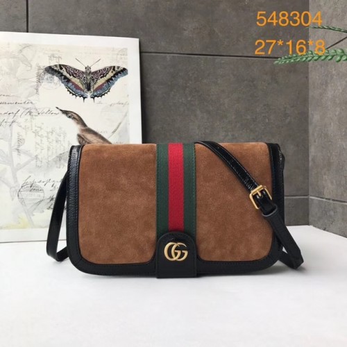 Gucci Ophidia GG Supreme pequeño bolso de hombro de ante 548304 marrón