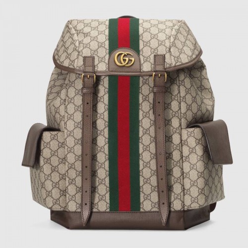 Gucci Ophidia lienzo medio GG Mochila 598140 marrón