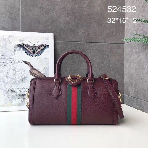 Gucci Ophidia bolso mediano con asa superior 524532 Burdeos