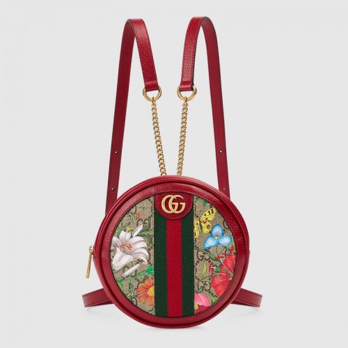 Gucci Ophidia serie GG flor Mini Mochila 598661 rojo