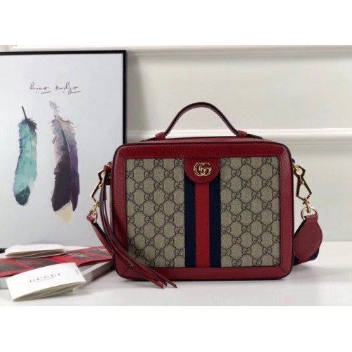 Gucci Ophidia pequeño bolso de hombro GG 550622 rojo