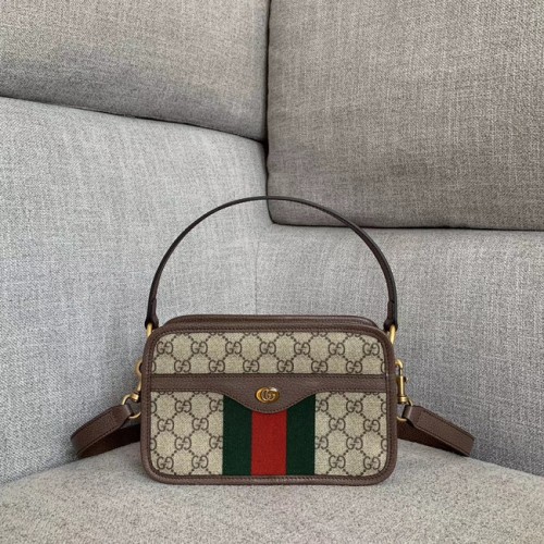 Gucci Ophidia bolso de mano pequeño con GG 598130 marrón