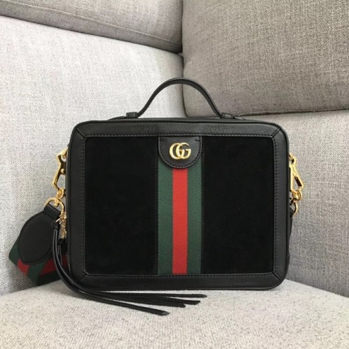 Gucci Ophidia bolso de hombro pequeño 550622 Ante negro