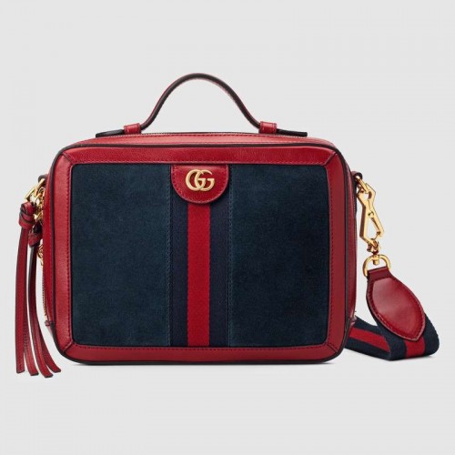 Gucci Ophidia bolso de hombro pequeño 550622 Ante azul