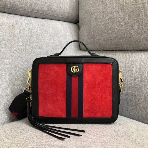 Gucci Ophidia bolso de hombro pequeño 550622 ante rojo