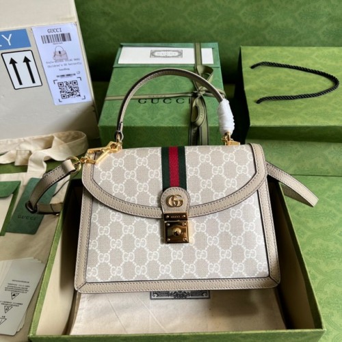 Gucci Ophidia pequeño bolso de mano con Web 651055 Beige