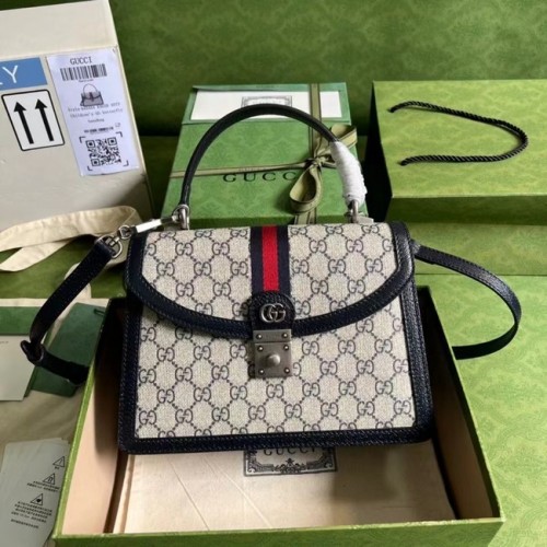 Gucci Ophidia pequeño bolso de mano con Web 651055 azul