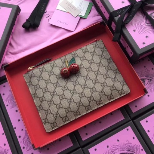 Gucci Original GG Canvas Clutch Cerezas 475042 Rojo