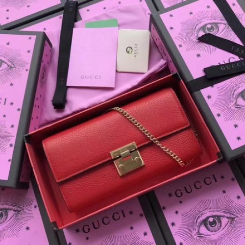Gucci Padlock Continental Monedero Piel de becerro 453506 Rojo