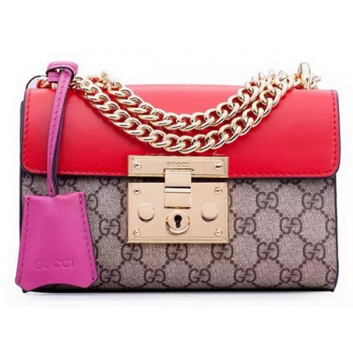 Gucci Padlock GG Supreme Bolsos de Hombro 409487 Rojo
