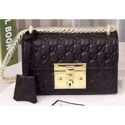 Gucci Padlock Gucci Signature Bolsa de hombro 409487 Negro