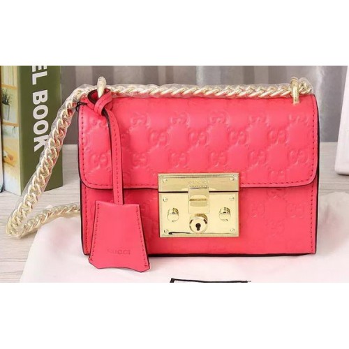 Gucci Padlock Gucci Signature Bolsa de hombro 409487 Rosa