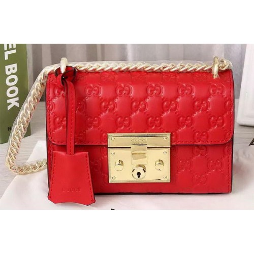 Gucci Padlock Gucci Signature Bolsa de hombro 409487 Rojo