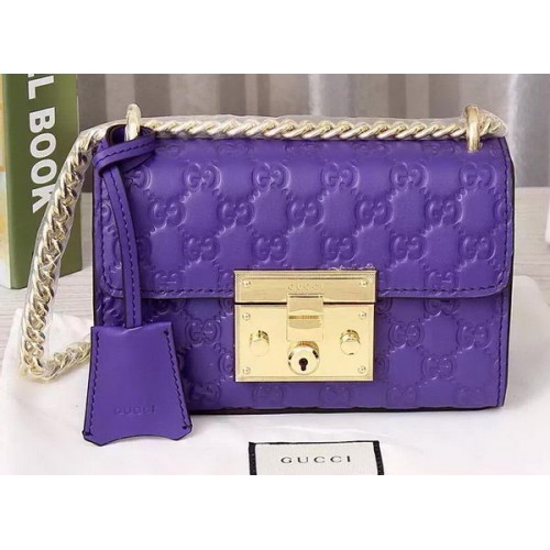 Gucci Padlock Gucci Signature Bolsa de hombro 409487 Violeta