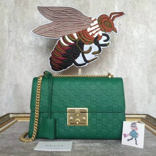 Gucci Padlock Series Gucci Signature Bolso de hombro 409486 Verde