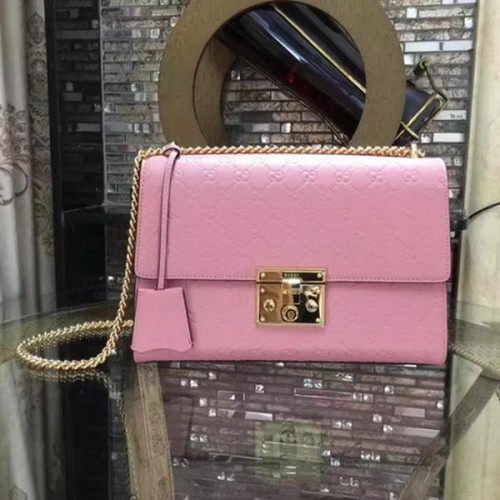 Gucci Padlock Series Gucci Signature Bolso de hombro 409486 Rosa