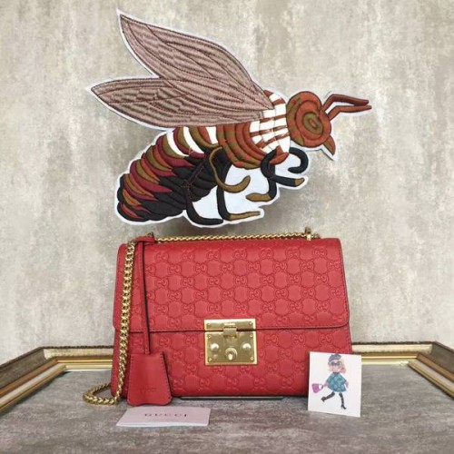 Gucci Padlock Series Gucci Signature Bolso de hombro 409486 Rojo