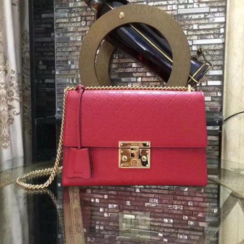 Gucci Padlock Series Gucci Signature Bolso de hombro 409486 Rojo