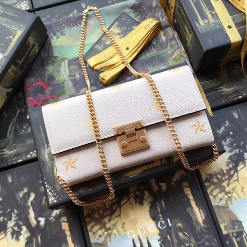 Gucci Cartera con candado Piel de becerro 453506 blanco