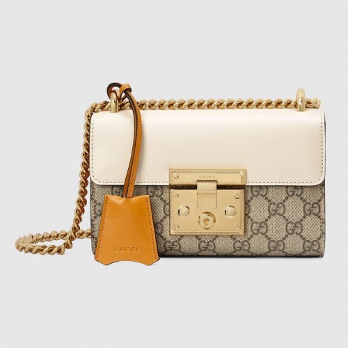Gucci Padlock bolso de hombro pequeño 409487 Blanco