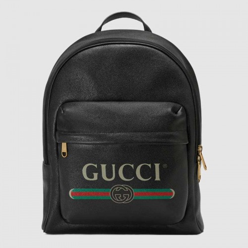 Mochila de cuero Gucci Print 547834 negro