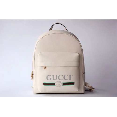 Mochila de cuero Gucci Print 547834 blanco roto