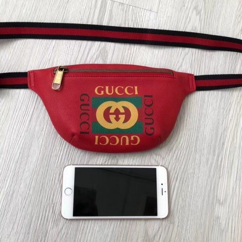 Gucci Print riñonera pequeña 527792 rojo