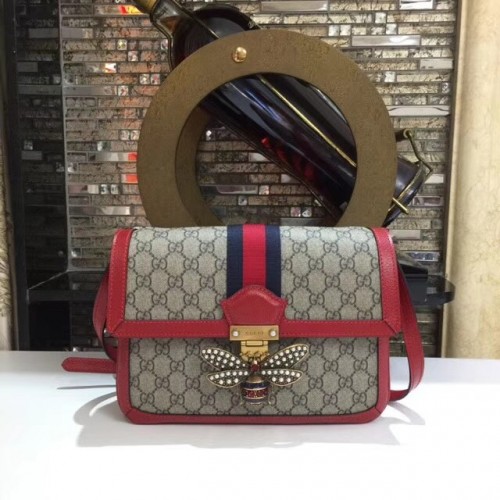 Gucci Queen Margaret GG Supreme bolso de hombro mediano 524356 rojo