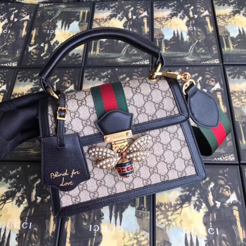 Gucci Queen Margaret GG bolso pequeño con asa superior 476541 negro