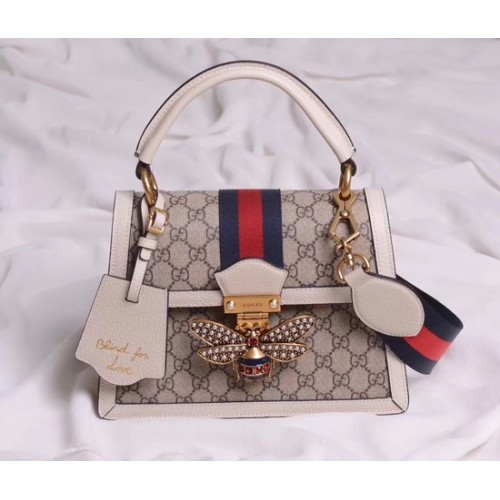 Gucci Queen Margaret GG bolso pequeño con asa superior 476541 blanco