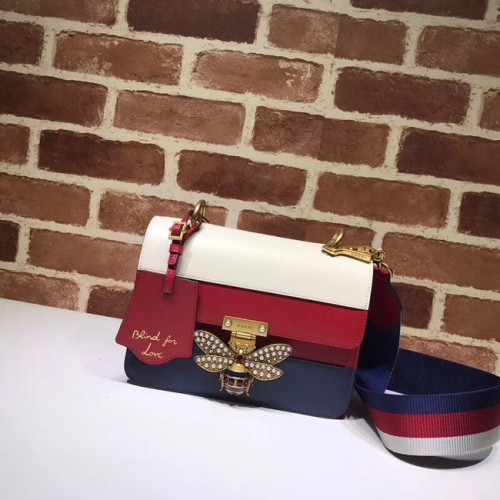 Gucci Queen Margaret bolso de hombro pequeño 476542 rojo, blanco y azul