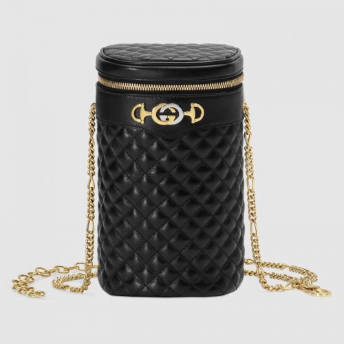 Gucci Riñonera de piel acolchada 572298 negro