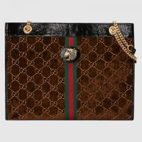 Gucci Rajah bolso grande 537219 Marrón
