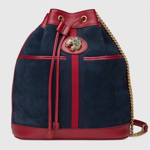 Bolso bombonera mediano Gucci Rajah 553961 Ante azul