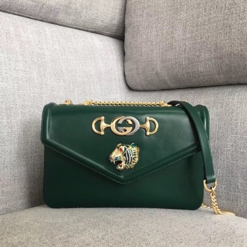 Gucci Rajah bandolera mediana 537241 verde
