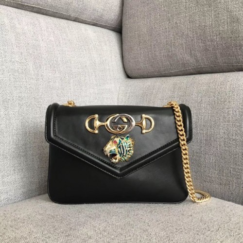 Gucci Rajah bolso de hombro pequeño 537243 negro