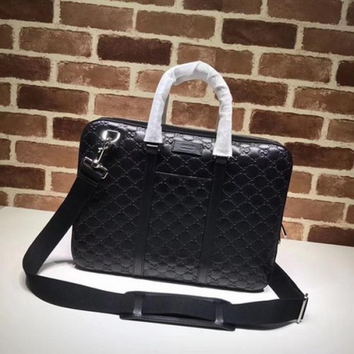 Bolsa de viaje de cuero Gucci Signature 451169 Negro