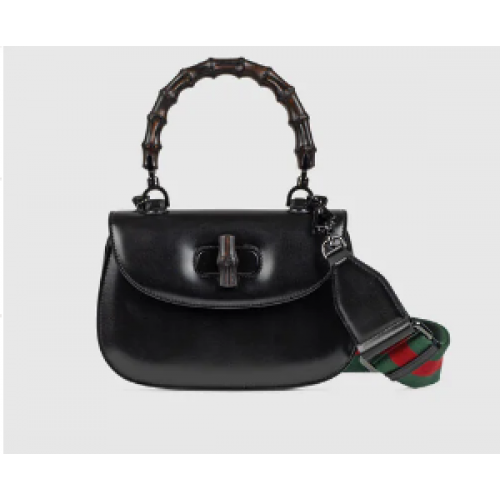 Gucci Bolso pequeño con asa superior y Bamboo 675797 negro