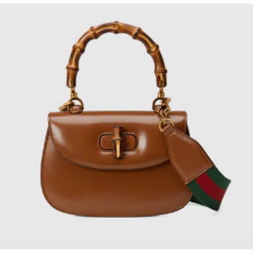 Gucci Bolso pequeño con asa superior y Bambú 675797 marrón