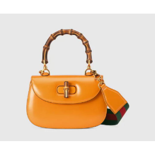 Gucci Bolso pequeño con asa superior Bamboo 675797 amarillo