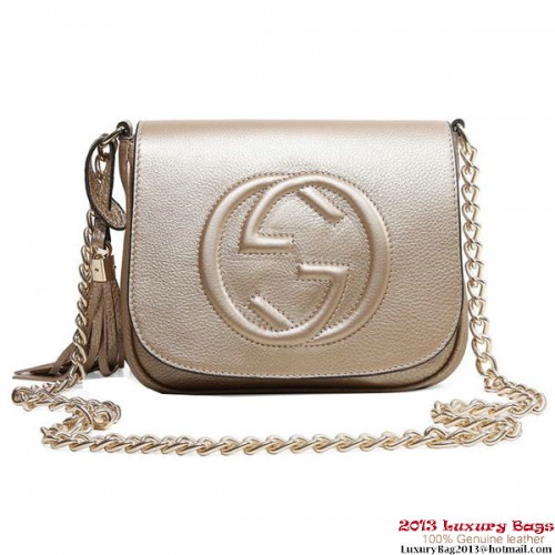 Gucci Soho 323190 Bolso de hombro con cadena de cuero bronce