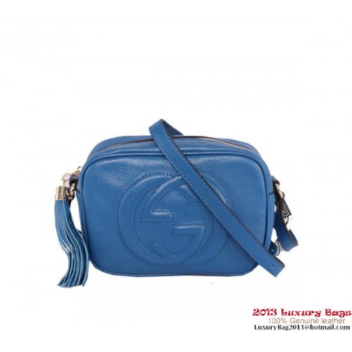 Gucci Soho Bolso disco de piel de becerro 308364 Azul