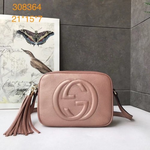Bolso disco Gucci Soho de piel de becerro 308364 rosa