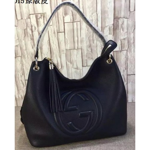 Gucci Soho Leather Hobo Bag Piel de becerro 408825 Negro