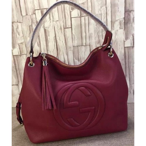 Gucci Soho Leather Hobo Bag Piel de becerro 408825 Borgoña